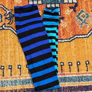 Kdeer size XS blue stripe leggings